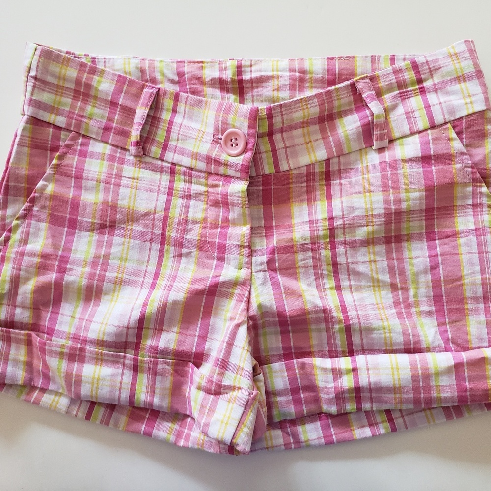 2 for $20 Plaid Patterned Pink Shorts - Small